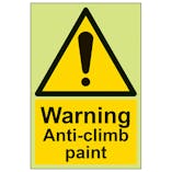 GITD Warning Anti Climb Paint