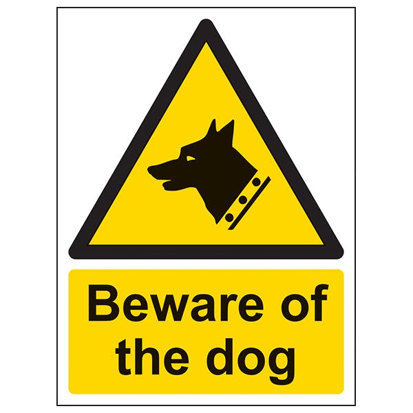 Beware Of Dog Wall Sign 5s Today