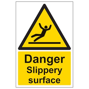 Danger Slippery Surface - Portrait