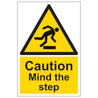 Caution Mind The Step - Portrait - Removable Vinyl