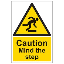 Caution Mind The Step - Portrait - Removable Vinyl
