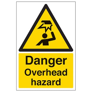 Danger Overhead Hazard - Portrait
