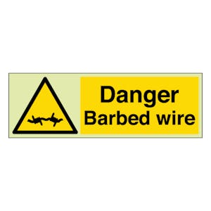 GITD Danger Barbed Wire - Landscape