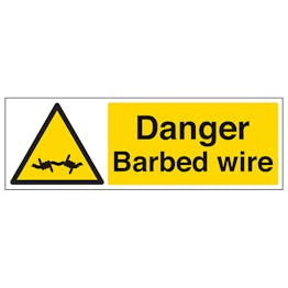 Danger Barbed Wire - Landscape - Removable Vinyl