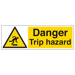 Danger Trip Hazard - Landscape - Removable Vinyl