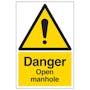 Danger Open Manhole - Portrait