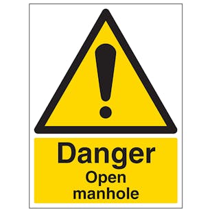 Danger Open Manhole - Portrait