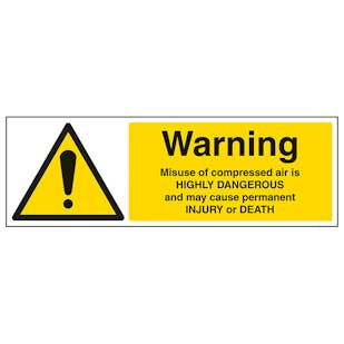 Warning Compressed Air Danger Of Death - Landscape