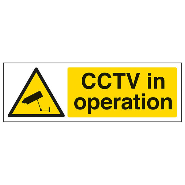 VSafety CCTV in Operation Warning Sign 150mm x 200mm Self Adhesive Window Sticker