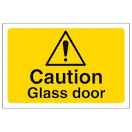 Caution Glass Door