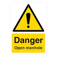 Danger Open Manhole - A4