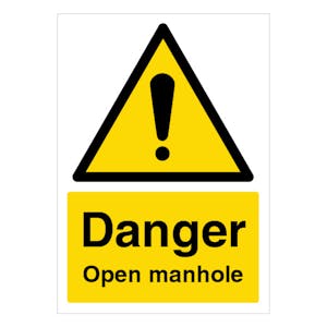 Danger Open Manhole - A4