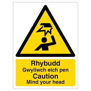 Welsh/English - Caution Mind Your Head