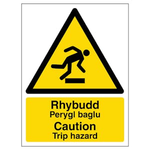 Welsh/English - Caution Trip Hazard