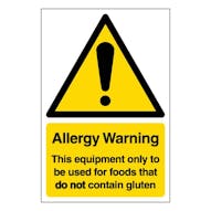 This Equipment Only To Be Used For Foods That Do Not Contain Gluten
