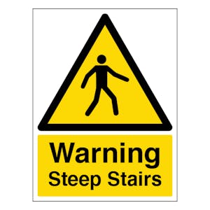 Warning Steep Stairs - Portrait