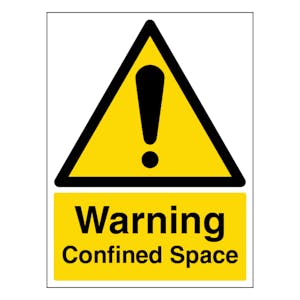 Warning Confined Space - Portrait