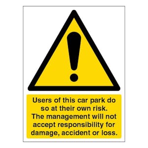 Users Of This Car Park Do So At Their Own Risk... - Portrait