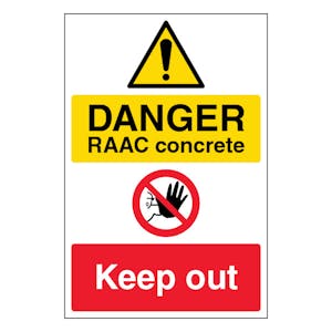 Danger RAAC Concrete Keep Out - Portrait
