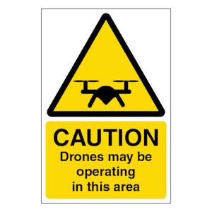 Caution Drones May Be Operating In This Area - Portrait