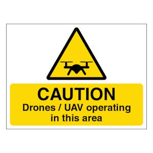 Caution Drones / Uav Operating In This Area - Landscape