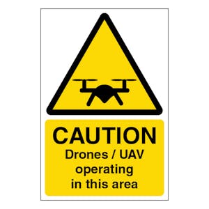 Caution Drones / Uav Operating In This Area - Portrait