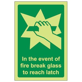 In The Event Of Fire Break Glass To Reach Latch - Portrait