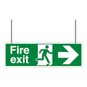 Hanging Fire Exit Signs
