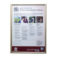 Health and Safety Law Poster With Aluminium Frame