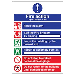 A4 - 6 Point Fire Action - If You Discover A Fire