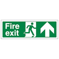 Fire Exit Arrow Up - Super-Tough Rigid Plastic