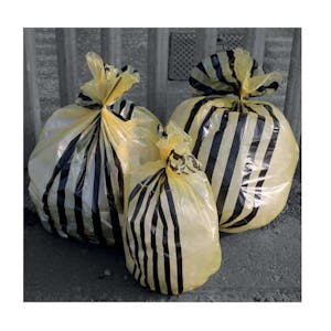 Tiger Stripe Yellow Clinical Waste Sacks