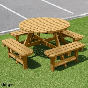 Round Picnic Table - Solid Colour