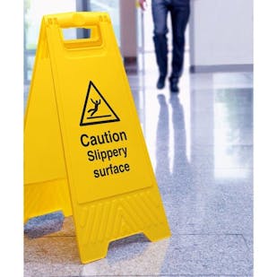 Double Sided Floor Sign - Caution Slippery Surface