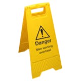 Double Sided Floor Sign - Danger Men Working Overhead