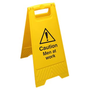 Double Sided Floor Sign - Caution Men At Work