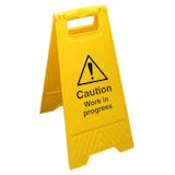 Double Sided Floor Sign - Caution Work In Progress