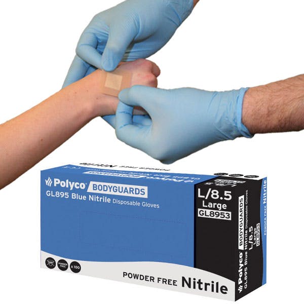 Bodyguards AQL 4.0 Blue Powder Free Nitrile Gloves