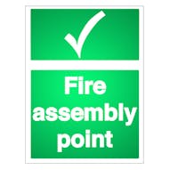 Reflective Fire Assembly Point with Tick - Portrait