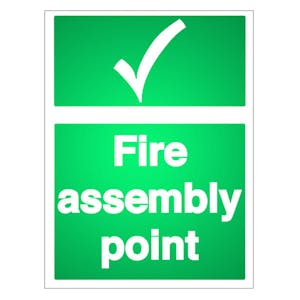 Reflective Fire Assembly Point with Tick - Portrait
