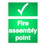Reflective Fire Assembly Point with Tick - Portrait
