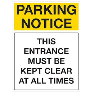Parking Notice Signs