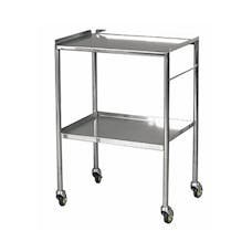 Stainless Steel Trolleys - Fixed, Sides Up Shelves