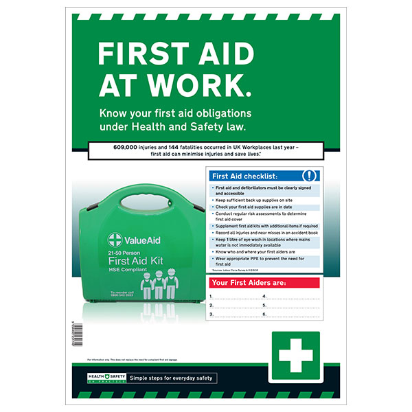 HSE Basic advice on first aid at work Poster A2 