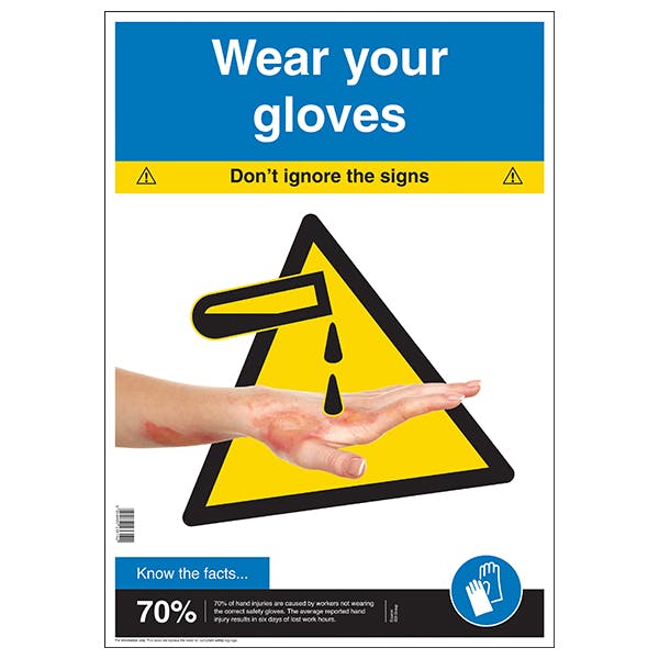 Wear Your Gloves Poster Safety Posters First Aid Posters Notices