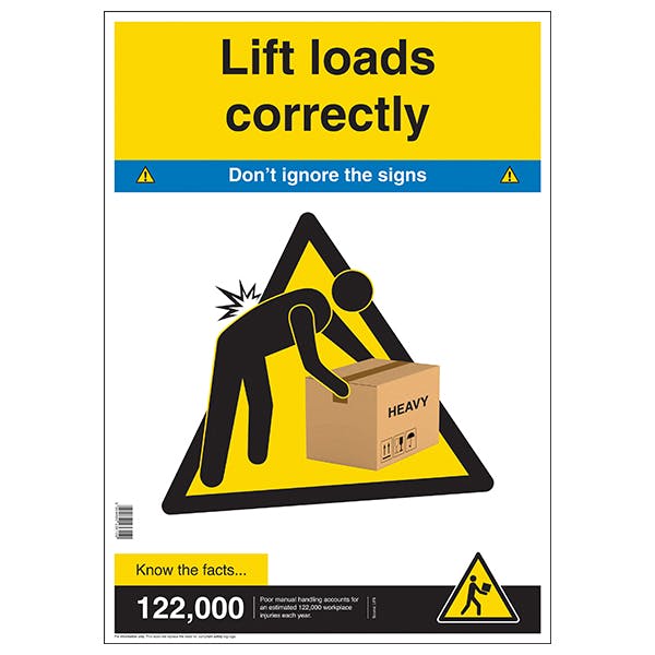 Lift Loads Correctly Poster | Safety Posters | First Aid Posters ...