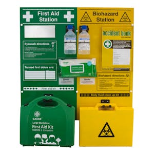 First Aid and Biohazard Stations