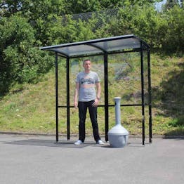 Corfe Open Fronted Smoking Shelter - Clear Roof