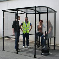 Steel Half-Frame 4-Sided Smoking Shelter - Clear Roof