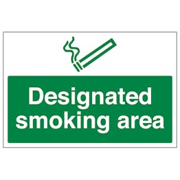 Designated Smoking Area - Window Sticker